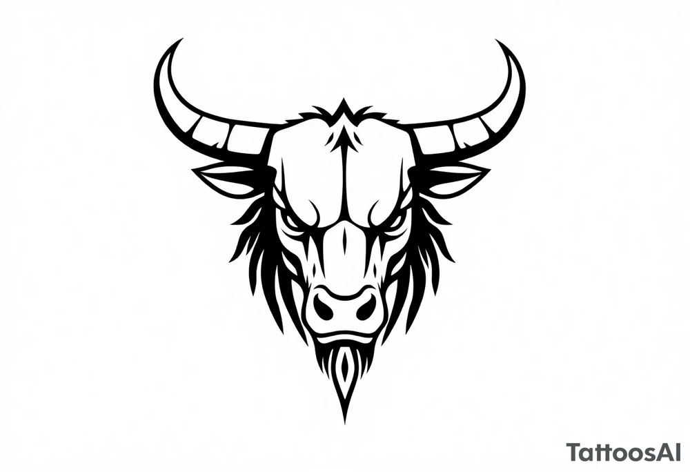 Symbol for complete surrender to master bull tattoo idea