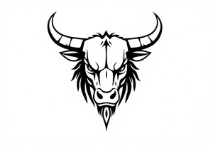 Symbol for complete surrender to master bull tattoo idea