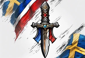 Final Fantasy IX dagger wrapped in a trans flag tattoo idea