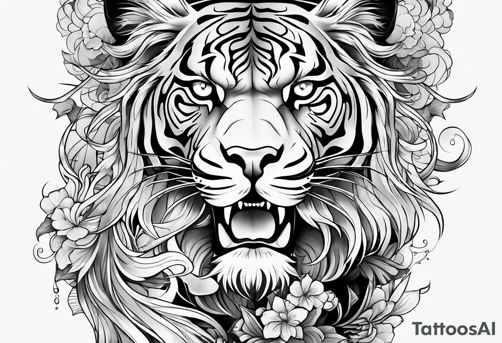 Japanese leg sleeve tattoo idea