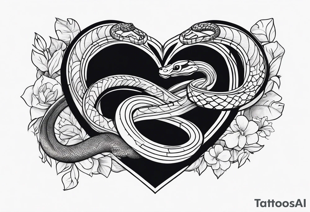 Snake eating human heart tattoo idea
