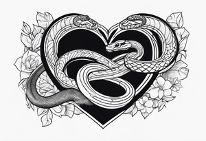 Snake eating human heart tattoo idea