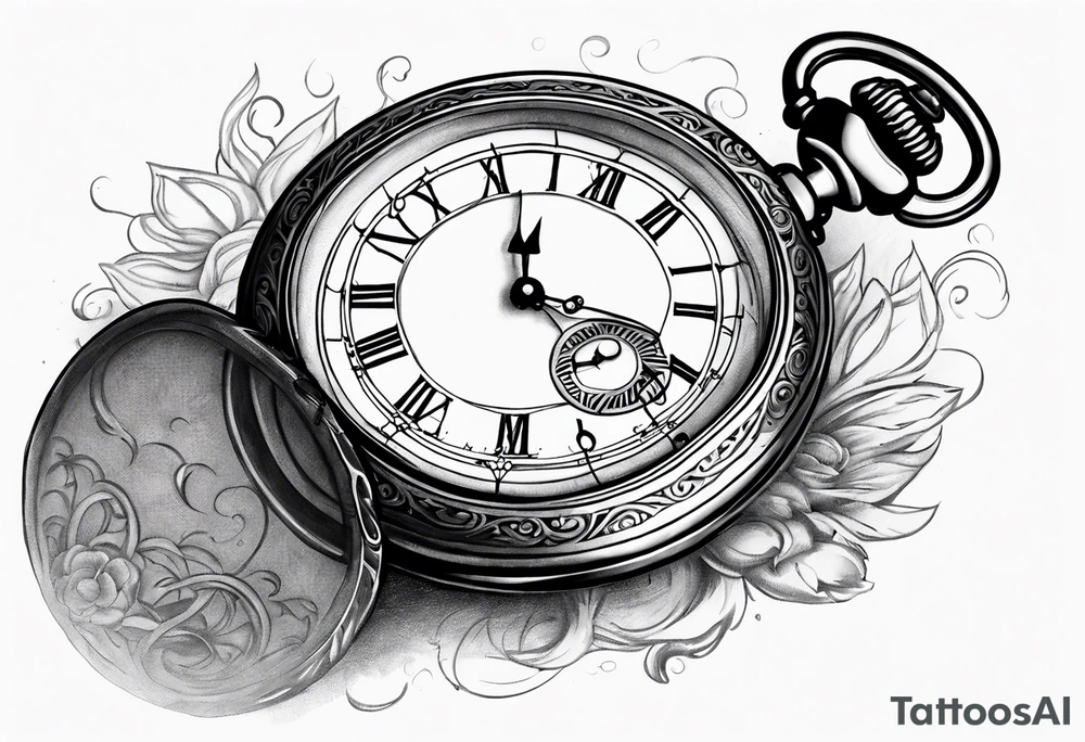Pocket watch at 9:45 tattoo idea