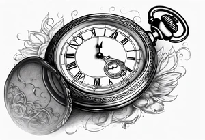 Pocket watch at 9:45 tattoo idea