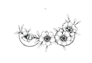 Chest sternum under boob floral tattoo not over the boobs tattoo idea