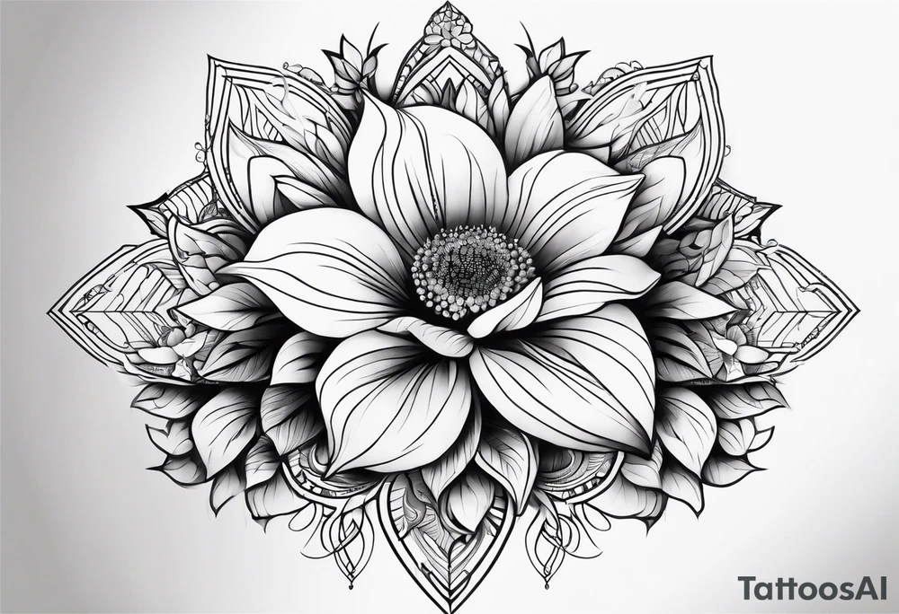 floral geometric shaped into a point tattoo idea floral geometric shaped into a point tattoo idea