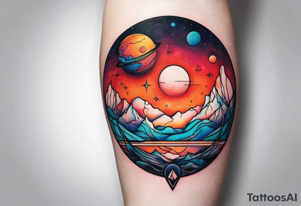 Planet symboling peace tattoo idea