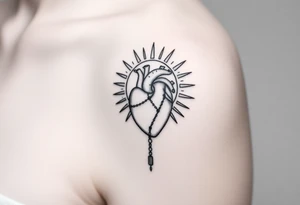 human heart chained up within the sublime sun tattoo idea