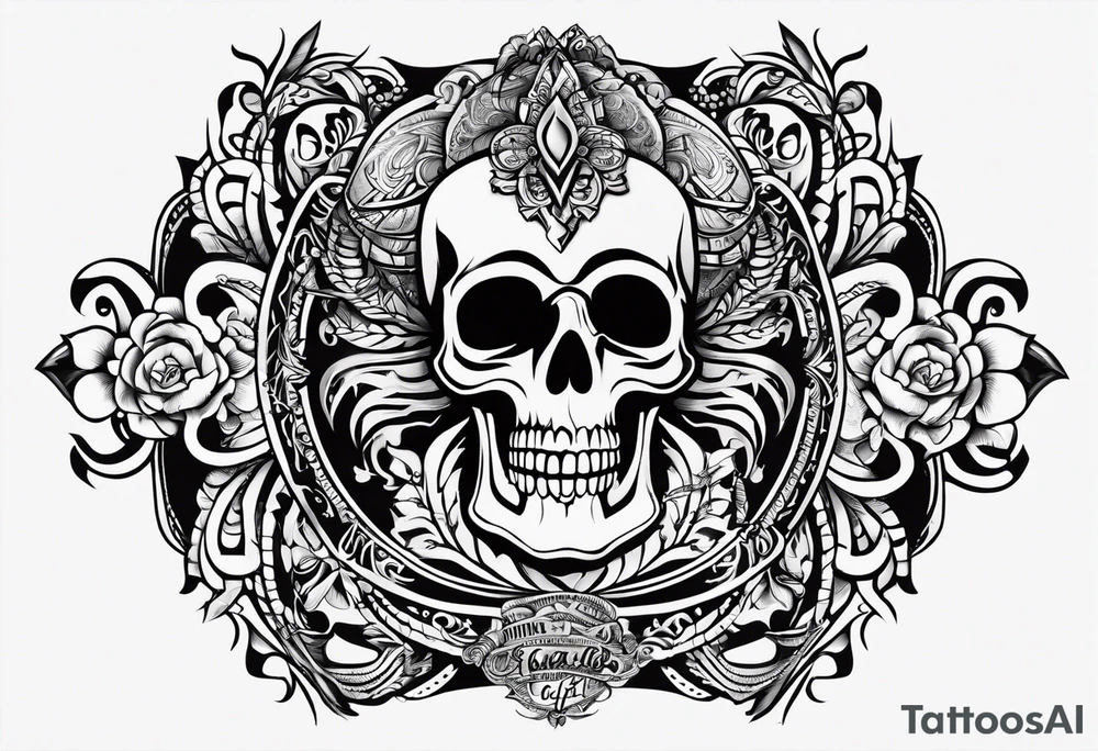 armband with these words: memorable life honorable death tattoo idea