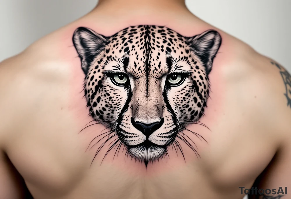 realistic cheetah tattoo idea