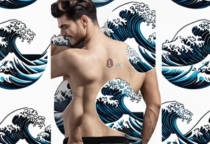 ocean, géométric, wave tattoo idea