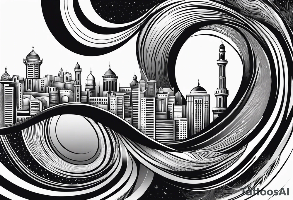 israel city vector swirl 
 vignette tattoo idea
