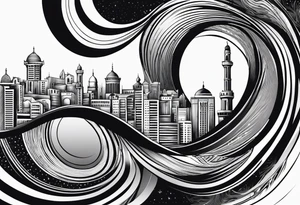 israel city vector swirl 
 vignette tattoo idea