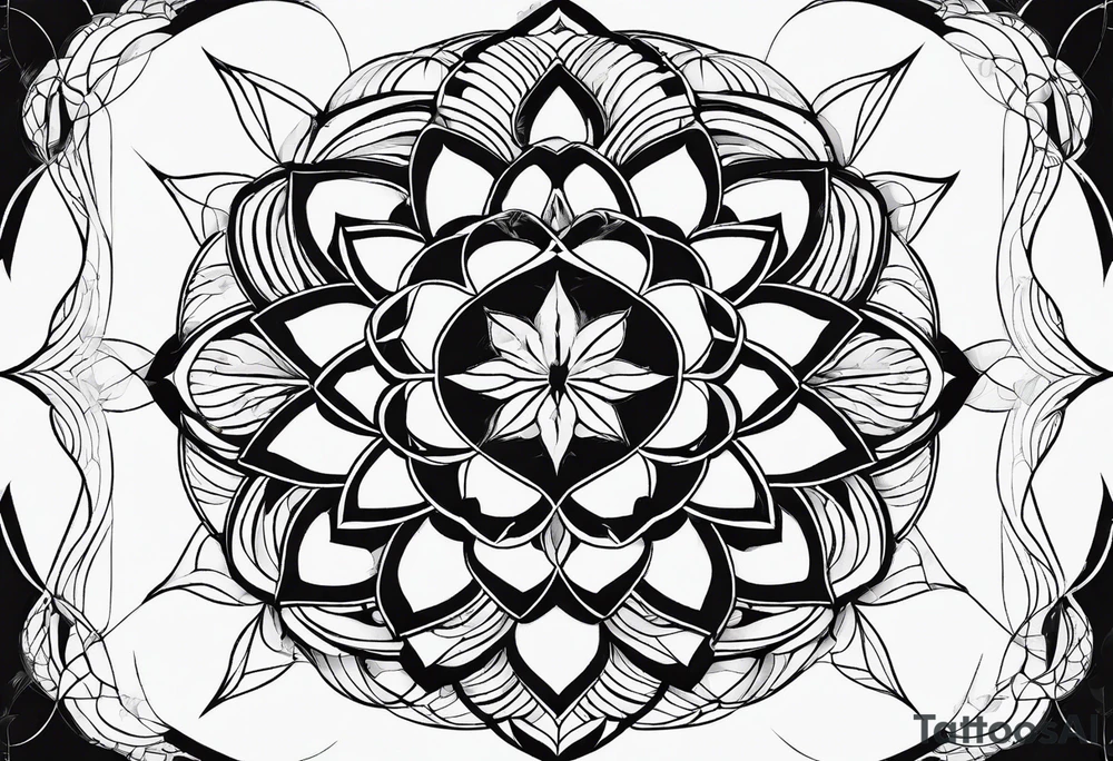 Linear minimalistic flower of life, tattoo idea