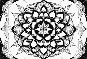 Linear minimalistic flower of life, tattoo idea