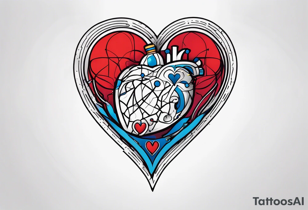 AI Tech heart and mind tattoo idea