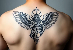 Archangel and God tattoo stencil tattoo idea
