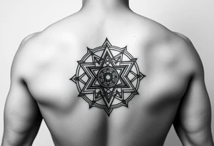 Sacred geometry thigh tattoo idea