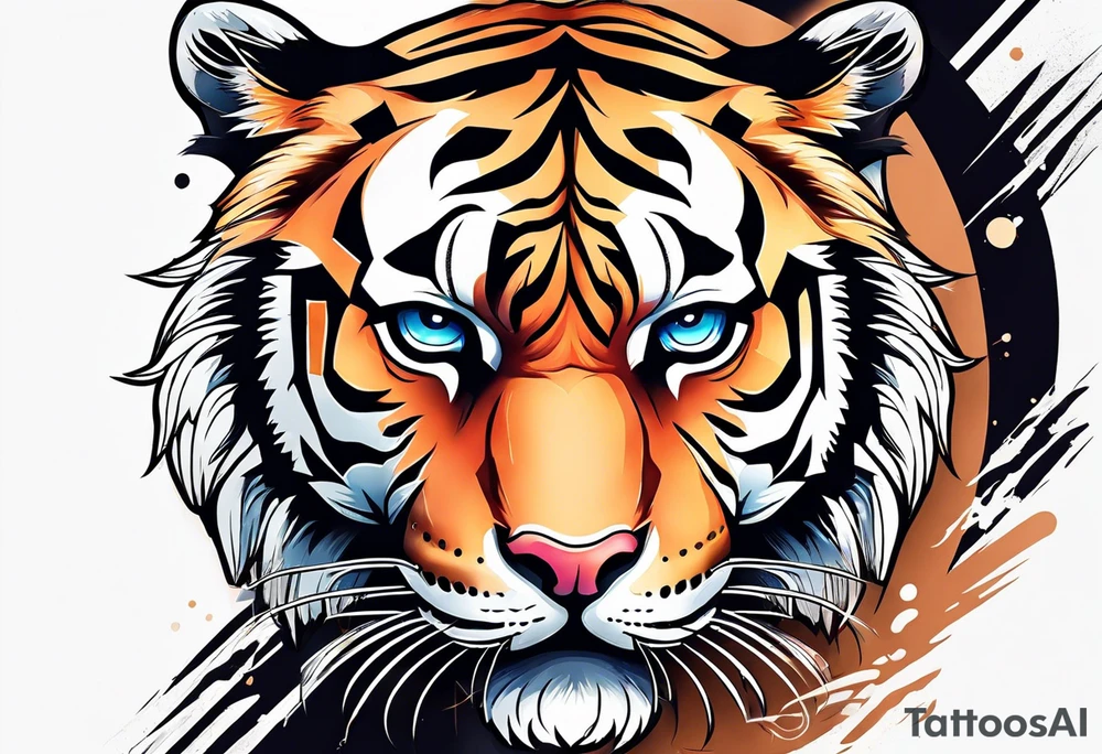 Tiger with the letter C tattoo idea