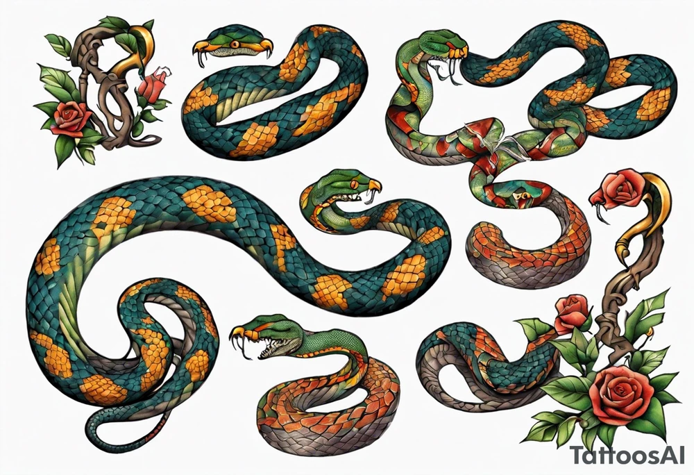 Snake covered in moses tattoo idea
