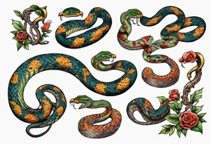 Snake covered in moses tattoo idea