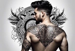 shoulder tattoo focused on family. tattoo idea