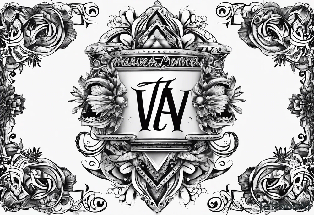 Lettering of the name Iva tattoo idea