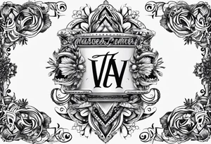 Lettering of the name Iva tattoo idea