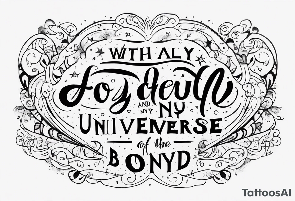With all my heart and all my soul, to the end of the universe. To infinity and beyond tattoo idea