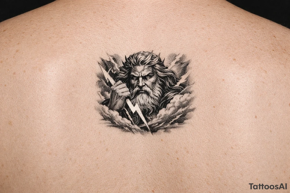 zeus,flashes,clouds. tattoo idea