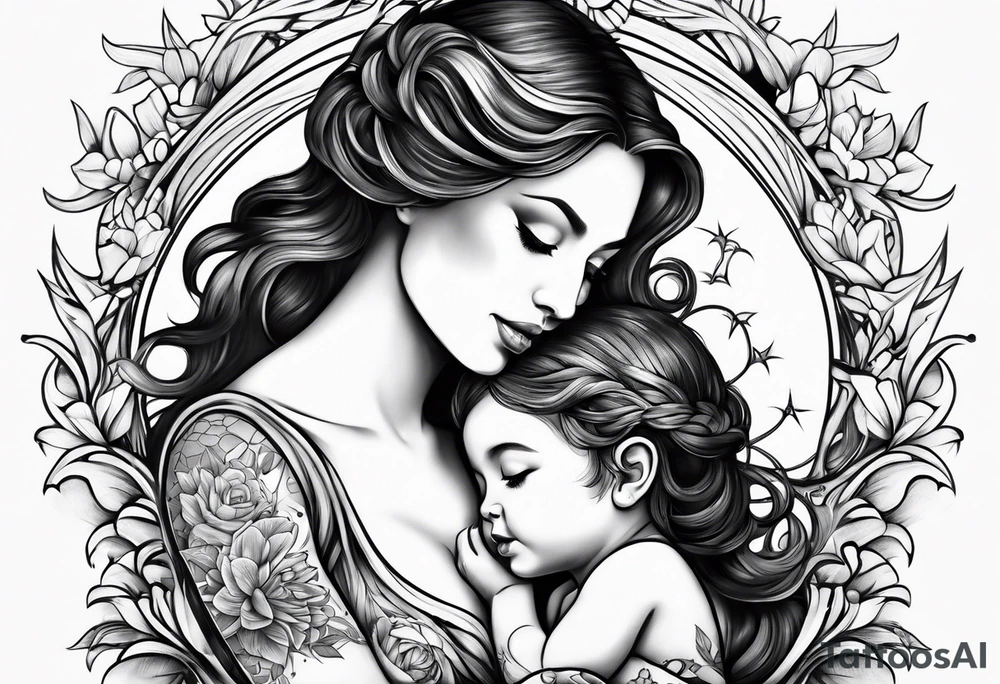 mom and child tattoo idea