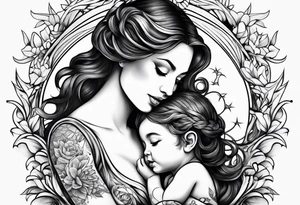 mom and child tattoo idea