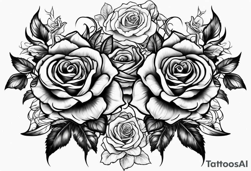 tattoo with demons and roses  for the back tattoo idea