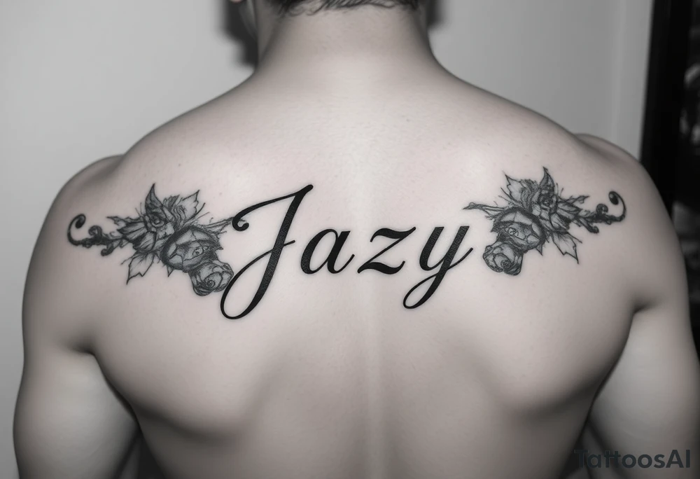 Remembrance of a deceased best friend with the name Jazy incorporated tattoo idea