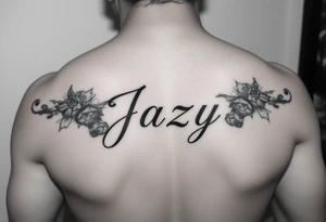 Remembrance of a deceased best friend with the name Jazy incorporated tattoo idea
