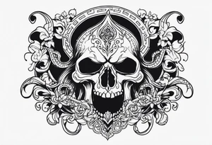 Evil navy coverup skull squid tattoo idea