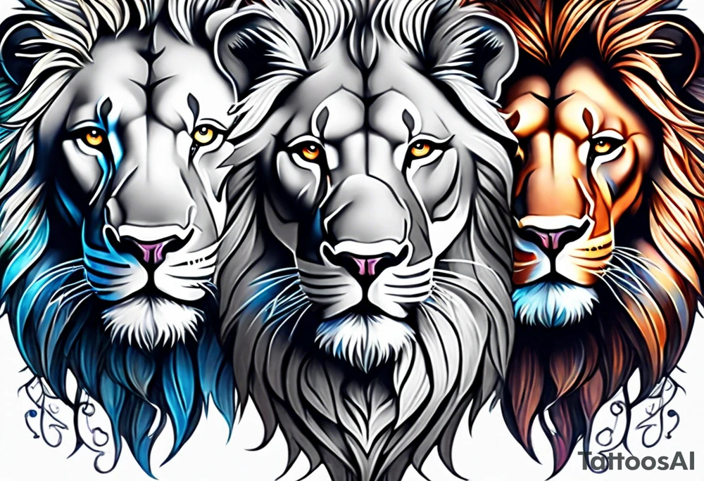 lion and lioness tattoo idea