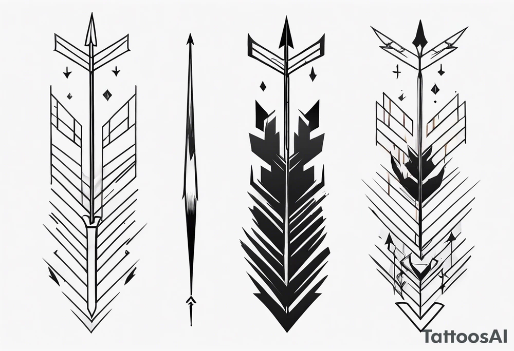Simple Vertical Arrow tattoo idea