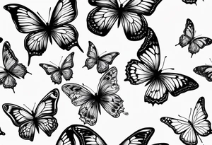 Butterflys around knife tattoo idea