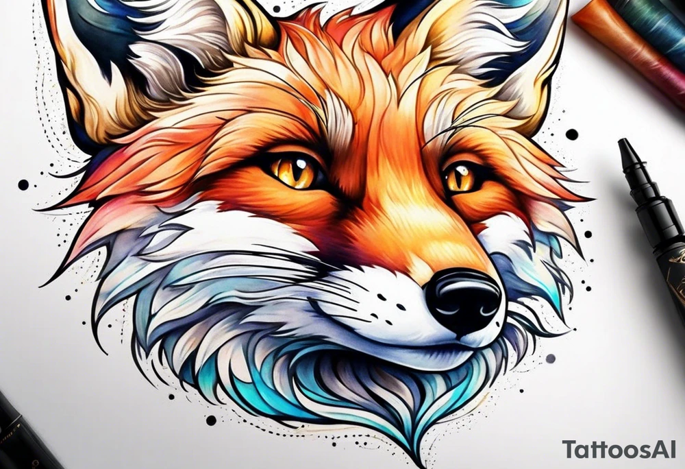 little fox look at the star tattoo idea
