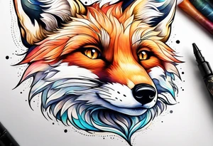 little fox look at the star tattoo idea
