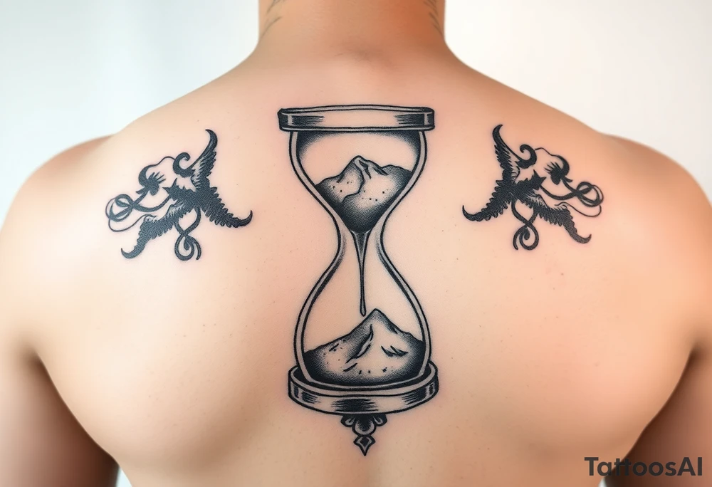 timeglass  with computers tattoo idea