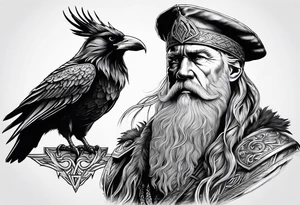 Odin with 2 crow tattoo idea