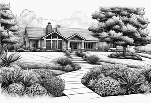 Landscaping with sprinklers tattoo idea