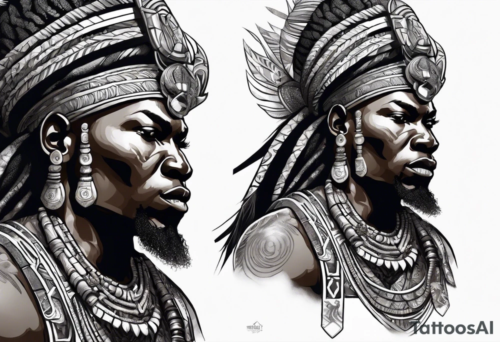 Ogum, african god of the iron, war and the paths tattoo idea