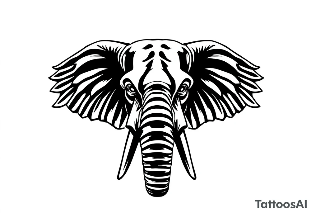 A Egyptian elephant’s face tattoo idea