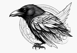 Black raven roaring in the sky tattoo idea