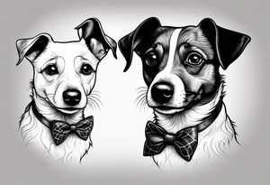 Jack Russel dog with a bow tie tattoo idea