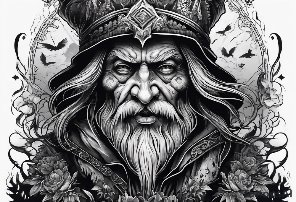 Baba yaga creepy old tattoo idea