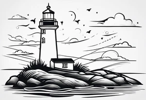 fancy lighthouse tattoo idea